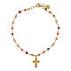 Bracciale dorato croce zirconi arancio argento 925 Agios s3