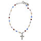 Benedictus bracelet with cross of light blue rhinestones, 925 silver s3