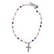 Pulsera cruz zircones azules plata 925 Agios s3