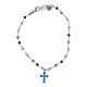 Bracelet croix zircons bleu clair argent 925 Agios s1