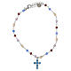 Bracelet croix zircons bleu clair argent 925 Benedictus s1