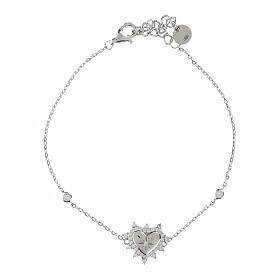 Armband, 925er Silber, Herzform, weiße Zirkonia – Benedictus
