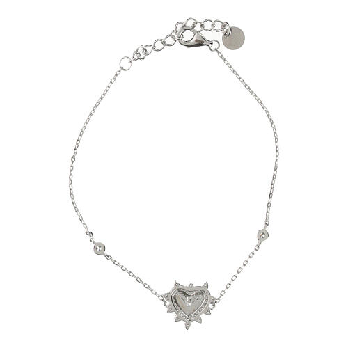 Armband, 925er Silber, Herzform, weiße Zirkonia – Agios 3