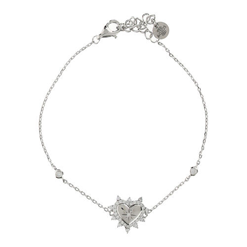 Bracciale argento 925 cuore zirconi bianchi Agios 1