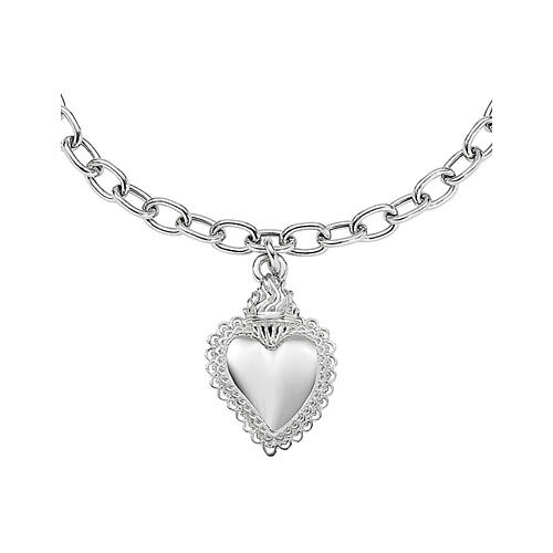 Amen bracelet with Sacred Heart, rhodium-plated 925 silver 2