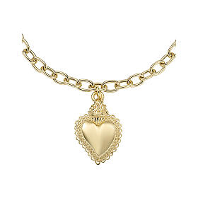 Amen bracelet with Sacred Heart, gold plated 925 silver