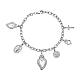 Amen bracelet with charms, rhodium-plated 925 silver, Sacred Heart s1