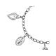 Amen bracelet with charms, rhodium-plated 925 silver, Sacred Heart s2