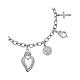 Amen 925 Silver Rhodium-Plated Multi Charm Sacred Heart Bracelet s3