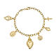 Amen bracelet with charms, Sacred Heart, gold plated 925 silver s1