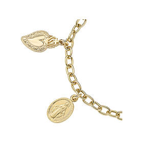 Bracciale AMEN charm sacro cuore argento 925 dorato