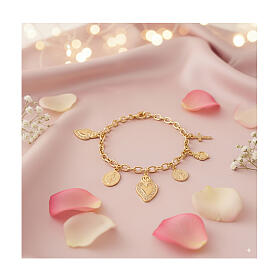 Bracciale AMEN charm sacro cuore argento 925 dorato