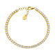 Amen tennis bracelet with 0.12 in white rhinestones, gold plated 925 silver s1