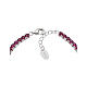 Amen tennis bracelet, burgundy rhintestones of 0.12 in and rhodium-plated silver s2