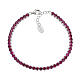 Bracelet tennis AMEN argent rhodié zircons bordeaux 3 mm s1