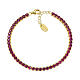 Bracciale Tennis Amen con zirconi bordeaux 3 mm in argento 925 dorato s1