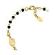 Pulseira prata 925 dourada cristais pretos AMEN s2