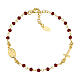 Amen single decade rosary bracelet with red crystal beads, gold plated 925 silver s1