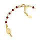 Amen single decade rosary bracelet with red crystal beads, gold plated 925 silver s2