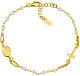 Amen single decade rosary bracelet with 0.12 in beads, gold plated 925 silver s1