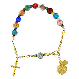 Rosary bracelet of Jubilee 2025, colourful Murano glass