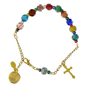 Rosary bracelet of Jubilee 2025, colourful Murano glass