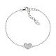 Bracelet cœur zircons blancs AMEN argent 925 s1