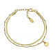 Pulsera doble corazón dorado AMEN plata 925 s1