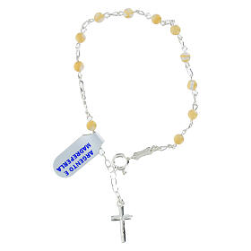 Bracciale rosario argento 925 grani madreperla 4 mm
