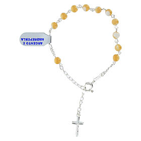 Rosario a bracciale argento 925 grani madreperla 6 mm
