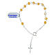 Rosario a bracciale argento 925 grani madreperla 6 mm s1