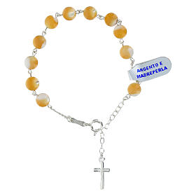 Bracciale argento 925 grani madreperla 8 mm