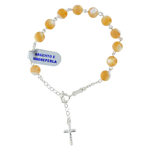 Bracciale argento 925 grani madreperla 8 mm 3