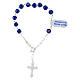 Bracciale decina argento 925 grani blu perla lume 6 mm s2