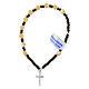 Bracelet élastique croix argent 925 perles nacre 6 mm s1