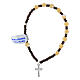 Bracciale elastico croce argento 925 grani madreperla 6 mm s2
