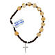 Bracciale croce argento 925 elastico grani madreperla 8 mm s1