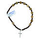 925 Silver Cross Elastic Bracelet with 6mm Wooden Beads s1
