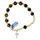 Elastic bracelet with 8 mm mother-of-pearl and tiger's eye beads s1