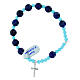 Bracciale elastico 8 mm grani lapis e turchese s1