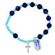 Elastic Cross Bracelet 8mm Lapis and Turquoise Beads s2