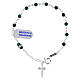 Single decade rosary bracelet of 925 silver and 0.16-inch malachite beads s1