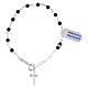 Single decade rosary bracelet of 925 silver and 0.16-inch malachite beads s2