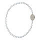Bracciale perle 3 mm Amen argento 925 Madonna Miracolosa bianco zirconi s3