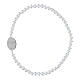 Bracciale perle 3 mm Amen argento 925 Madonna Miracolosa rosa zirconi s3