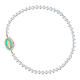 Bracciale perle Amen argento 925 Madonna Miracolosa turchese con zirconi s1