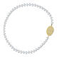 Bracciale perle Amen argento 925 Madonna Miracolosa turchese con zirconi s3