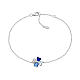 Pulsera Amen trébol 8 mm plata 925 zircones multicolores azules y blancas s1