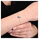 Pulsera Amen trébol 8 mm plata 925 zircones multicolores azules y blancas s2