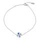 Bracelet Amen trèfle à quatre feuilles 8 mm argent 925 zircons multicolores bleus et blancs s3